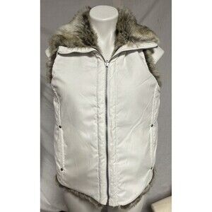 Weatherproof Garment Company Faux Fur White Reversible Vest Womens Med